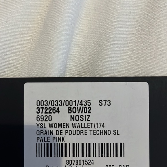 YSL Pale Pink long wallet. - Picture 10 of 10